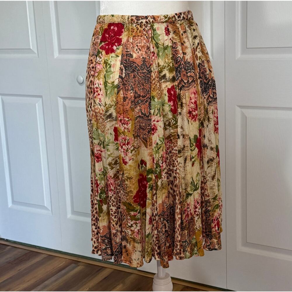 VTG Bila Godet pull-on skirt size M elastic waist flared swirly twirly gorgeous - Picture 2 of 7
